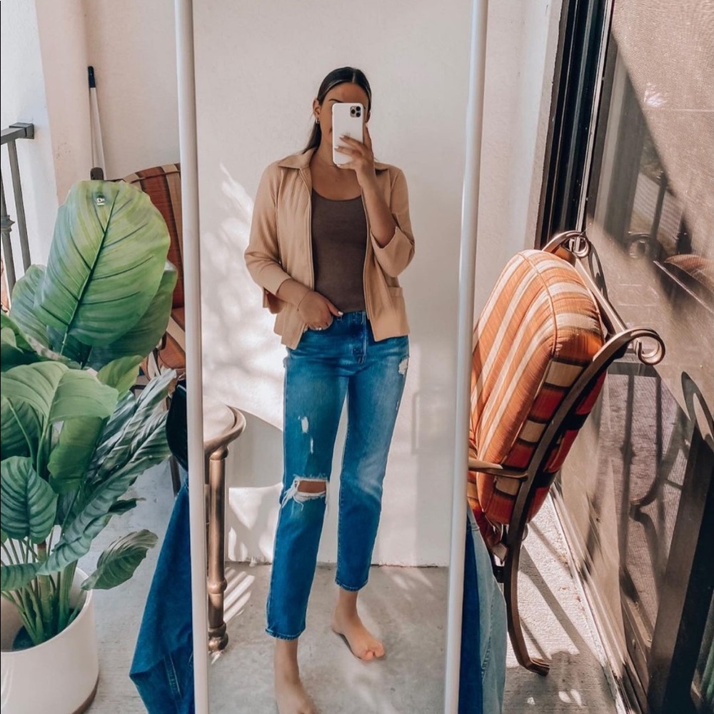 Tan Quarter Sleeve Jacket